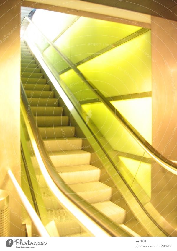 escalator Escalator Wall (building) Green Light Architecture Lighting Stairs