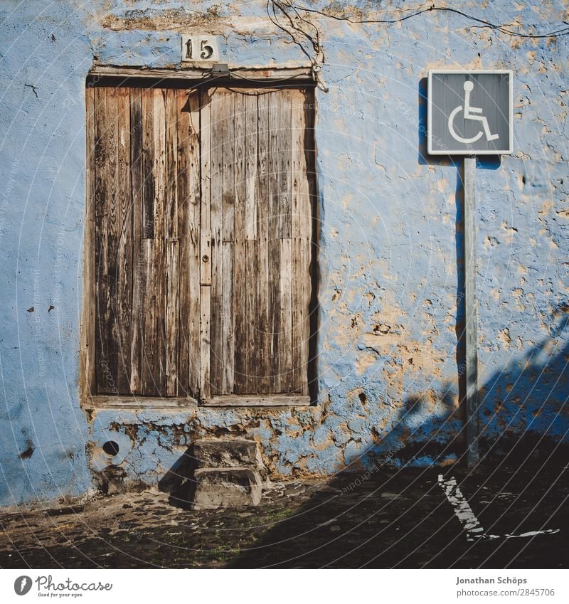 Disabled parking in La Orotava, Tenerife House (Residential Structure) Building Relaxation Facade la orotava Spain Travel photography Archaic Colour photo