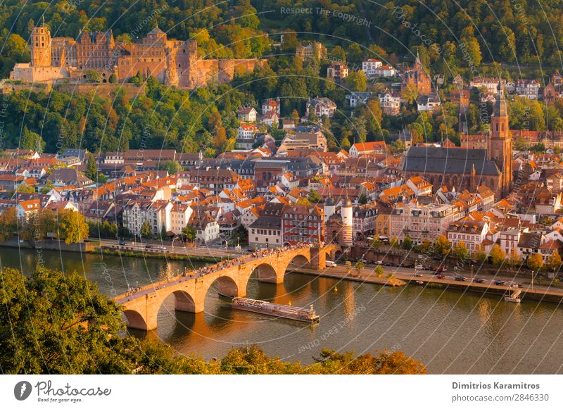 The romantic city of Heidelberg Landscape Water Hill Pond River Small Town Tourist Attraction Vacation & Travel Beautiful Orange Euphoria Adventure Germany