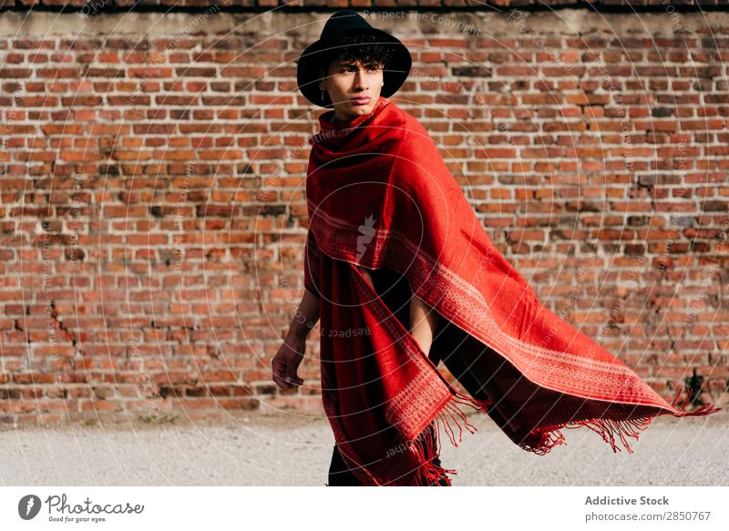 Asian man in red scarf and hat Man handsome Youth (Young adults) Style asian Scarf Red Hat Human being Portrait photograph Fashion Model Modern Guy Lifestyle