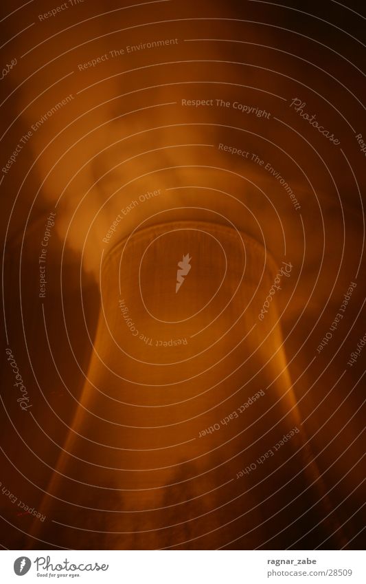 Burning atomic pile Long exposure Nuclear Power Plant Night Steam Against Electricity Industry nuclear pile Energy industry Lamp Cooling tower