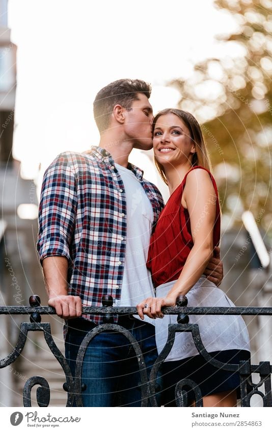 Young Loving Couple Kissing In The Street A Royalty Free Stock Photo From Photocase