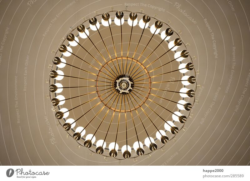 chandelier Art Chandelier Candlestick Lamp Brown Gold Colour photo Subdued colour Interior shot Detail Deserted Upward