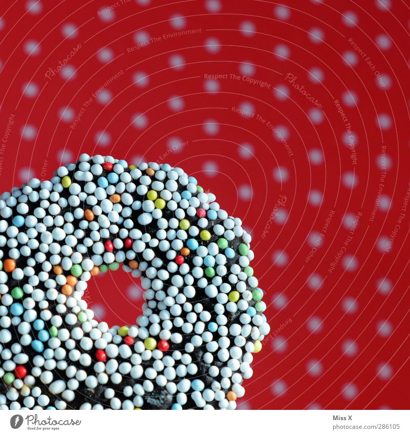 Point 2.0 Food Candy Chocolate Nutrition Delicious Round Sweet Multicoloured Polka dot Sugar perl Red Spotted whorls Colour photo Close-up Pattern