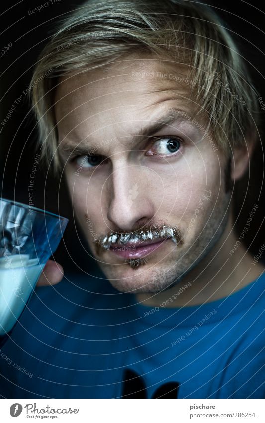 Happy Movember! Dairy Products Nutrition Drinking Milk Face Healthy Masculine Man Adults 30 - 45 years Blonde Moustache Looking Cool (slang) Funny