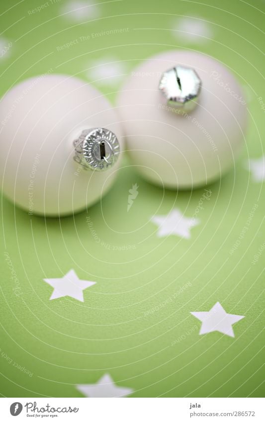 every year... Feasts & Celebrations Christmas & Advent Decoration Kitsch Odds and ends Esthetic Green White Glitter Ball Star (Symbol) Colour photo