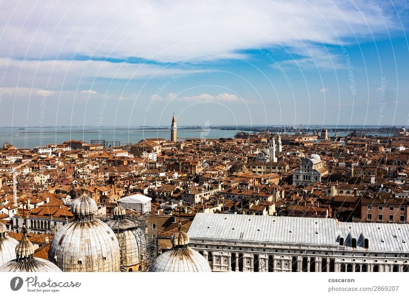 Aerial view of Venice from the bell tower Beautiful Vacation & Travel Tourism Summer vacation Ocean Island House (Residential Structure) Landscape Sky Spring