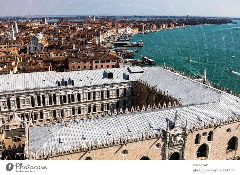 Aerial view of Piazza San Marco from the Campanile Beautiful Vacation & Travel Tourism Carnival Landscape Sky Sun Spring Summer Coast Ocean Island Town