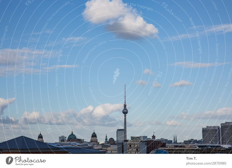 Clouds over Berlin Town Capital city Downtown Skyline Deserted House (Residential Structure) Window Roof Tourist Attraction Landmark Television tower Trade