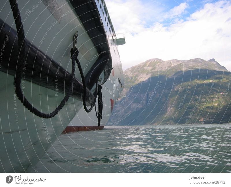 The boat Norway Ocean Summer Watercraft Fjord Mountain