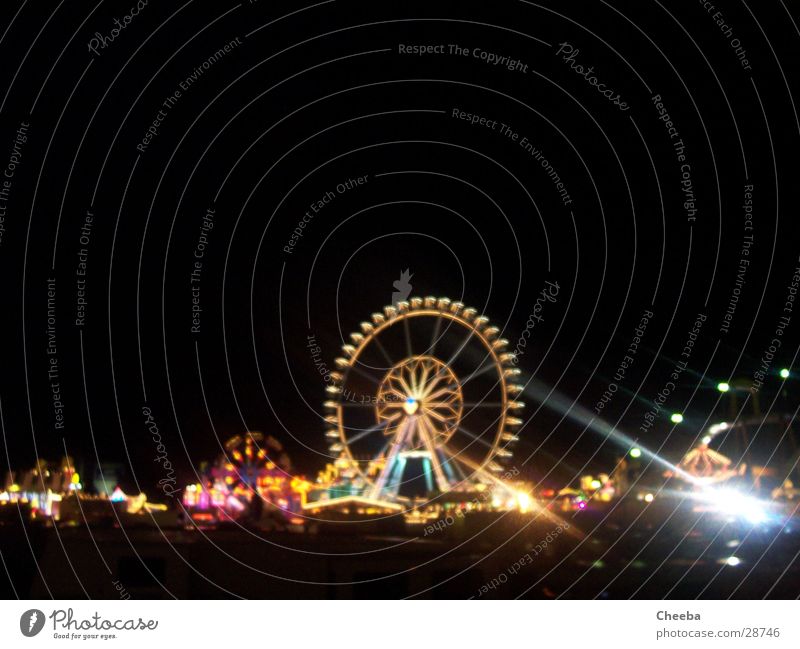 Fair panorama Ferris wheel Night Light Multicoloured Dark Attraction Roller coaster Fairs & Carnivals