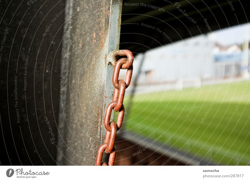 chained Sporting Complex Football pitch Stadium Wall (barrier) Wall (building) Old Hang Chain Chain link Chained up Sporting grounds Football stadium aspen moss