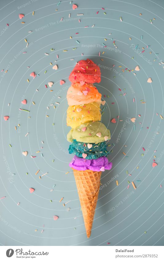 Ice cream colors Fruit Dessert Summer Cool (slang) Delicious Blue Pink White Colour background ball Berries chocolate cold cone cones Creamy Dairy flavor food