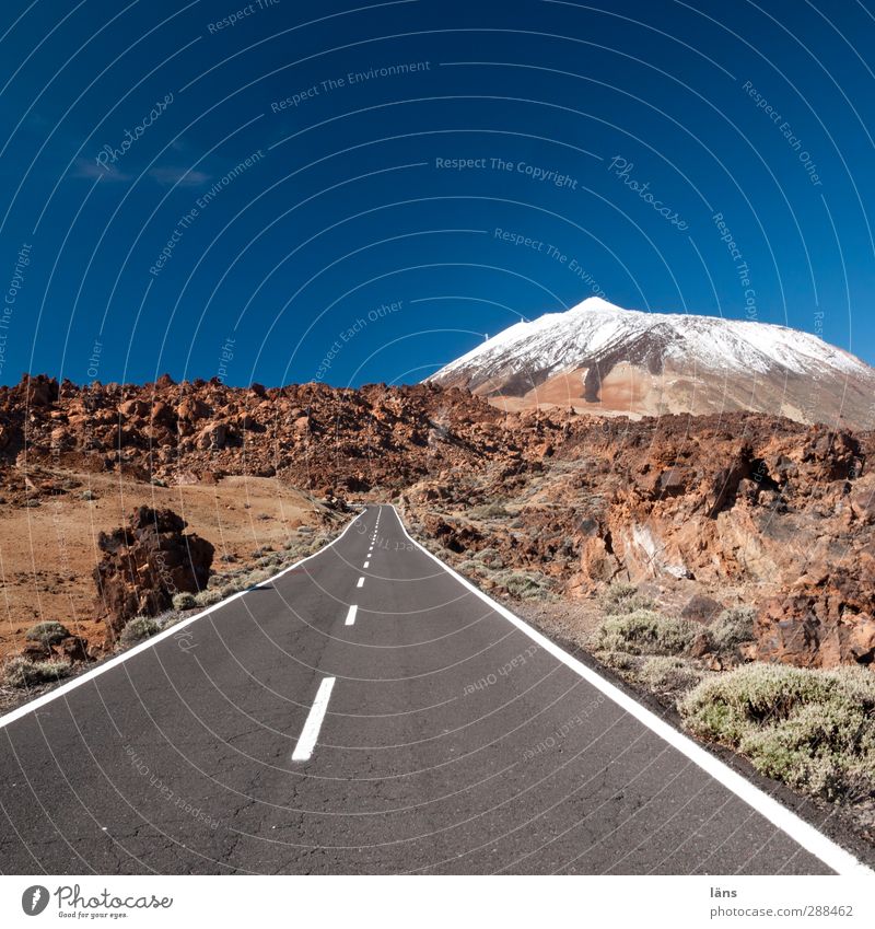 The mountain calls Environment Landscape Elements Earth Sand Cloudless sky Bushes Wild plant Mountain Volcano Beginning Pavement Direct Right ahead Teide Peak