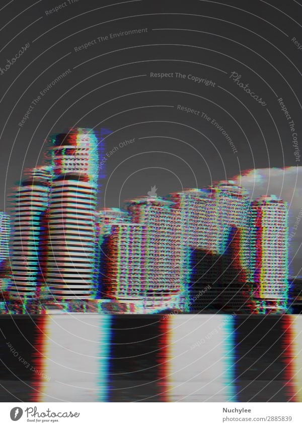 modern buildings with glitch effect Design Wallpaper Science & Research Business Technology Town Building Architecture Street Line Movement Modern Speed