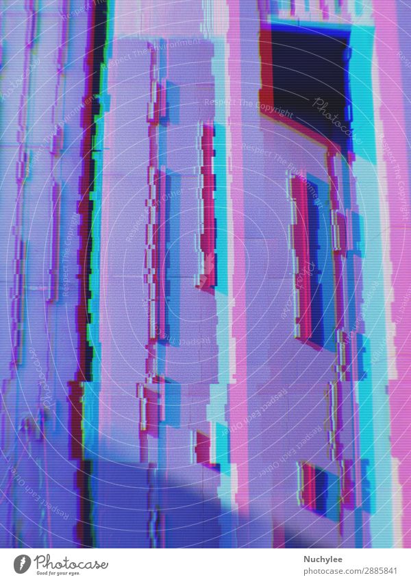 Abstract of modern buildings in the city background with digital glitch effect grid abstract backdrop business concept cyberspace data design element fractal