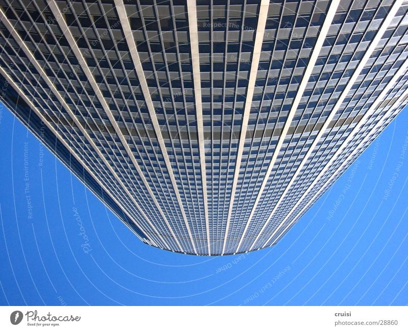 Paris from below France High-rise Architecture Perspective Level Size Vertigo Sky Blue Glass