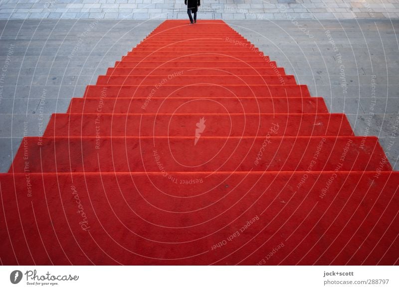 Stairs meet people Going Long Beginning Symmetry Lanes & trails Red carpet Go up Classic Reaction Pyramid Illusion Fantasy Abstract Silhouette Bird's-eye view