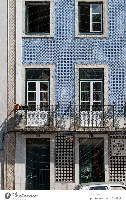 cross Lisbon Portugal Capital city Old town House (Residential Structure) Dream house Wall (barrier) Wall (building) Facade Window Esthetic Tile maiolika Life