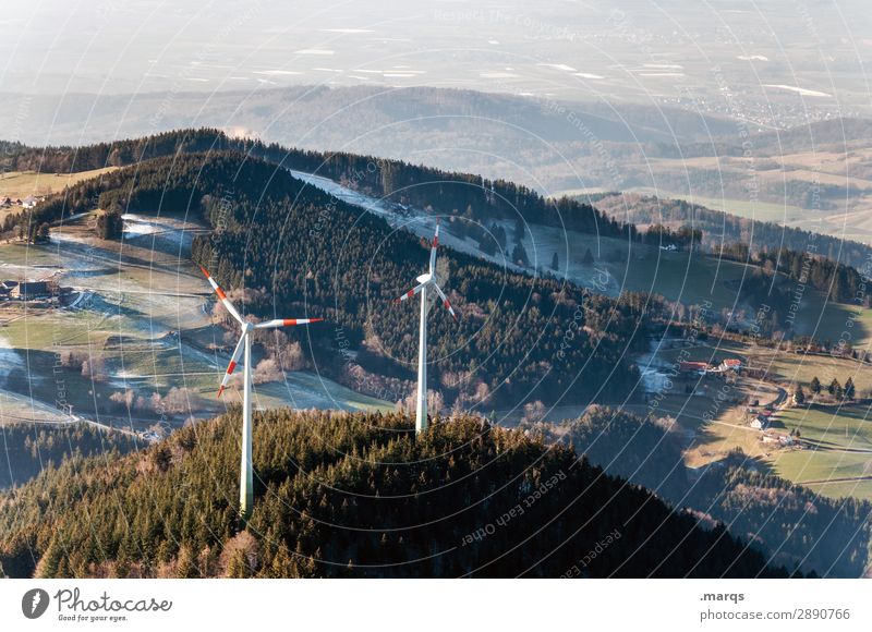 Winter Wind Power Tourism Technology Renewable energy Wind energy plant Environment Nature Landscape Autumn Meadow Forest Hill Schauinsland Black Forest