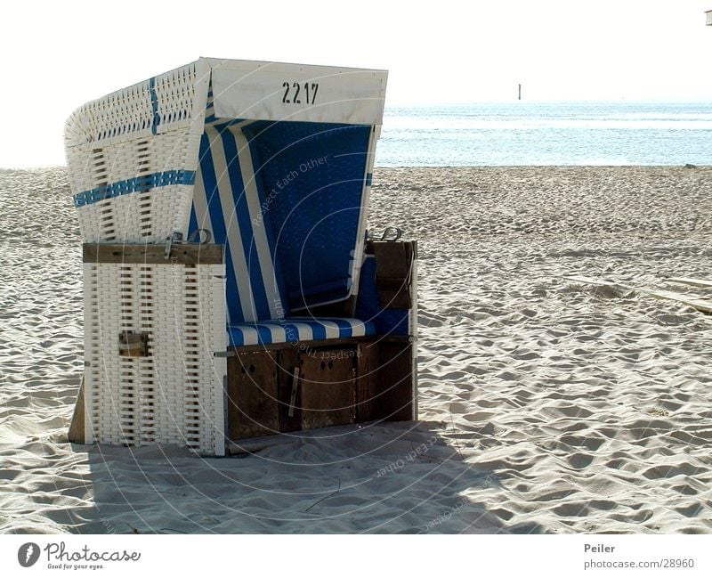 Beach chair on Sylt White Ocean Sand Blue North Sea