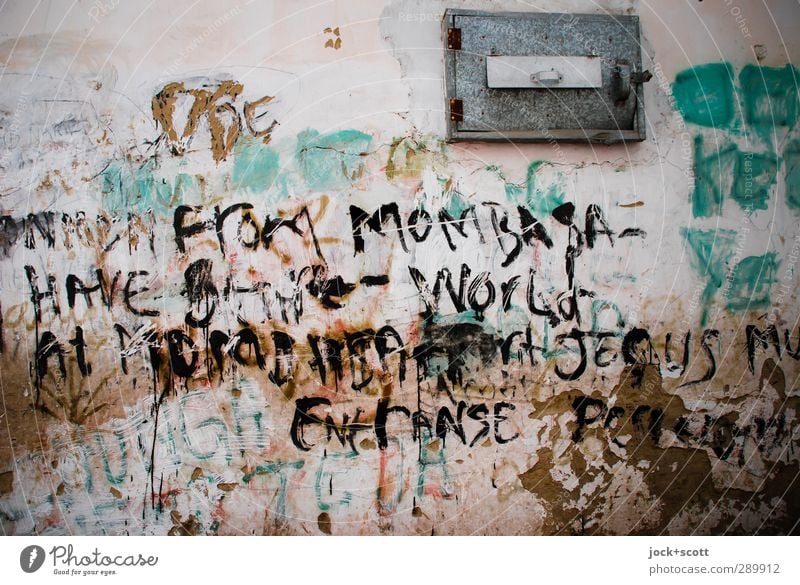 Mombasa... Streetart Subculture Kenya Wall (barrier) Flap Metal Dirty Exotic Society Idea Christianity Thought Incomplete Street art Information English