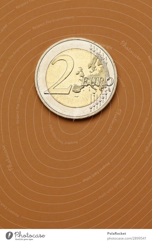 #A# Twos Art Esthetic Coin 2 Euro Europe Money Donation Monetary capital Financial transaction Loose change interest Capitalism Capital investment Colour photo
