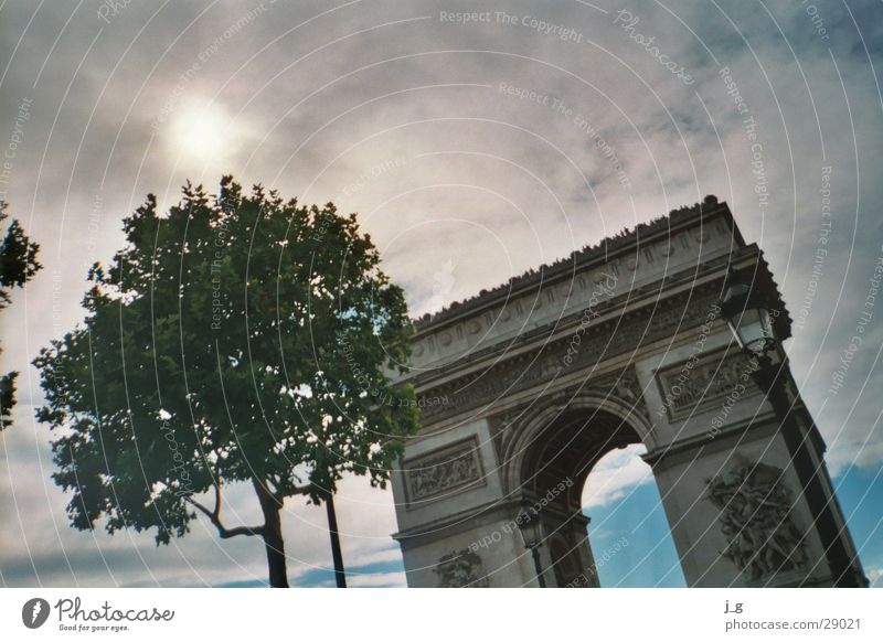 Arc de Triomphe France Paris Landmark Vacation & Travel Clouds Architecture triumphant Gate