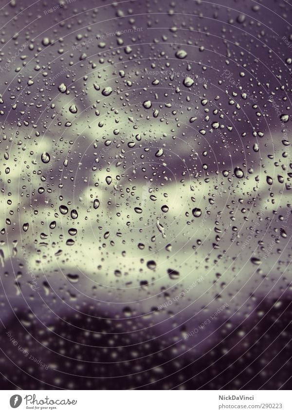 Rainy Days Glass Drop Threat Dark Wet Gloomy Environment Rainwater Drops of water Clouds Clouds in the sky Sunlight Damp Macro (Extreme close-up) Reflection