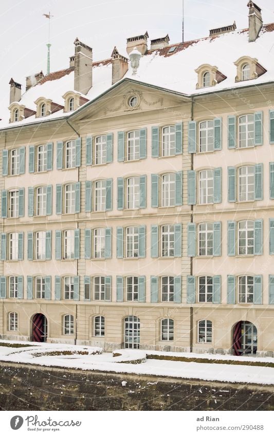 windows user Clouds Winter Ice Frost Snow Berne Town Downtown Deserted House (Residential Structure) High-rise Palace Manmade structures Architecture