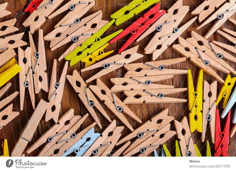 Handmade Clothespins Wood Background Vintage Stock Photo