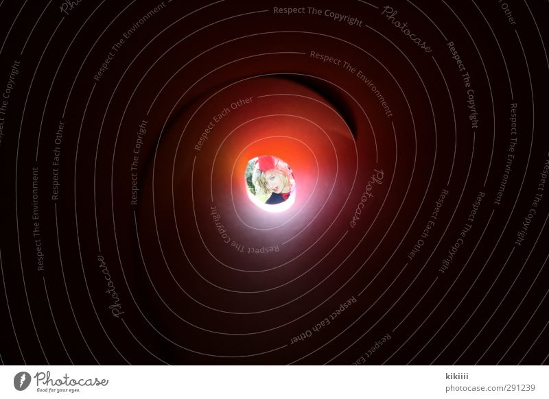 tunnel vision Tunnel Pipe Girl Blonde Black Light Point Tunnel vision End Rolled Coil Looking Discover Find Orange