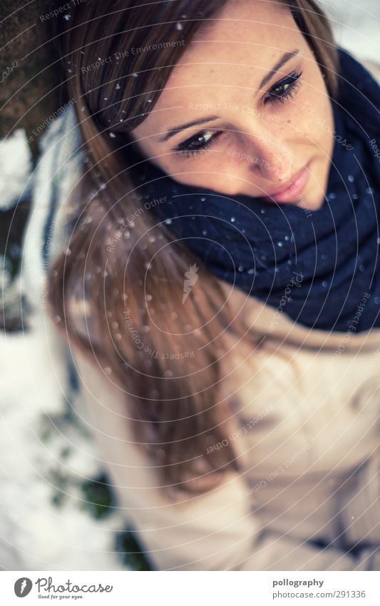 winter dreams Human being Feminine Young woman Youth (Young adults) Woman Adults Life 1 18 - 30 years Nature Winter Beautiful weather Snow Snowfall Tree Forest
