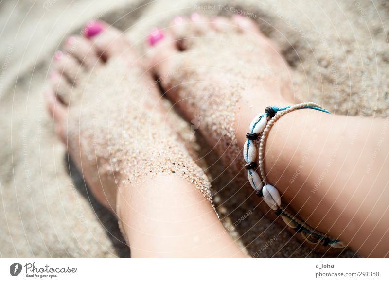 summertime Pedicure Feminine Feet Sand Summer Accessory Jewellery Touch Hip & trendy Naked Wanderlust Beautiful Barefoot Nail polish Pink Cowry Ankle chain