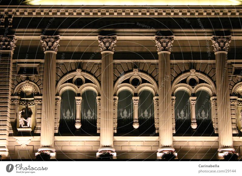 federal parliament Night Window Architecture Canton Bern Lighting sandstone wall