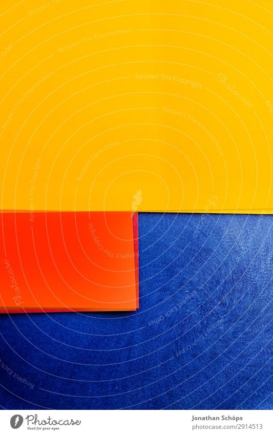 graphic background image made of coloured paper Handicraft Paper Illuminate Simple Blue Yellow Red Background picture Flat Geometry Right ahead Graphic Flashy