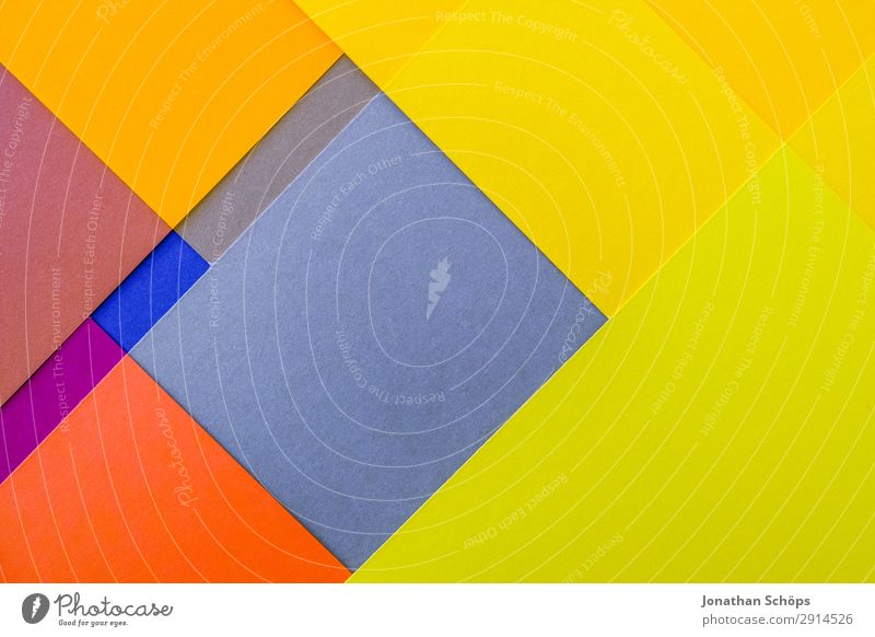 graphic background image made of coloured paper Handicraft Paper Illuminate Simple Blue Yellow Red Background picture Square Flat Geometry Graphic Flashy