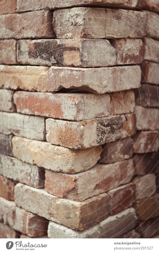 builds again on IV Manmade structures Wall (barrier) Wall (building) Facade Stone Brick Old Dirty Sharp-edged Corner Stack Tidy up Build Construction site