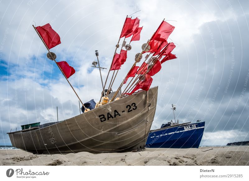 Contractions Ocean Beach Baltic Sea Sand Fishing boat poles