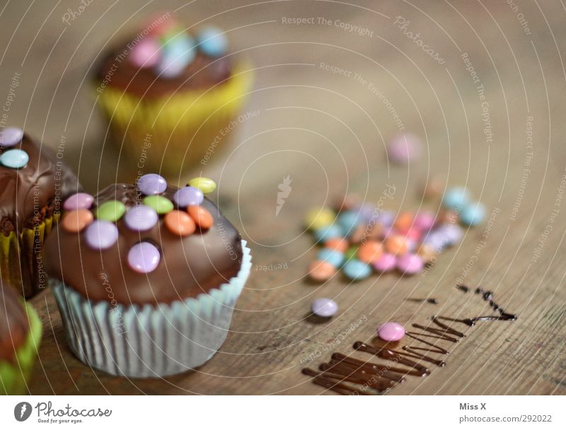 muffins Food Cake Candy Chocolate Nutrition To have a coffee Feasts & Celebrations Birthday Small Delicious Sweet Chocolate buttons Chocolate cake Muffin