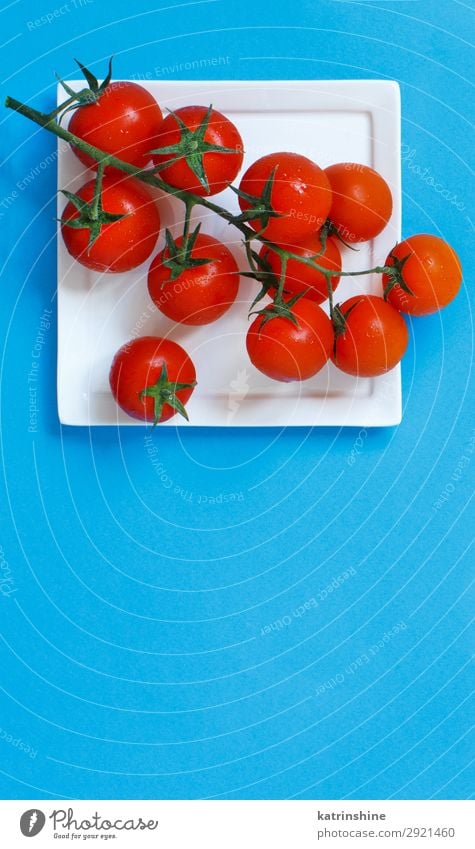 Download Cherry Tomatoes On A Blue Yellow And Coral Red Background A Royalty Free Stock Photo From Photocase PSD Mockup Templates