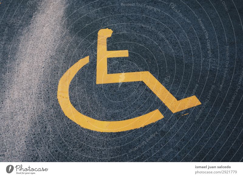 wheelchair traffic signal in the street in Bilbao city Traffic sign Signage Signal Symbols and metaphors Handicapped Disability friendly Wheelchair Parking