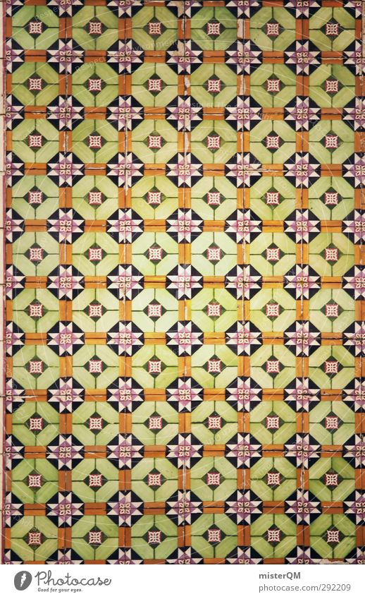 cross tiled. Art Esthetic Tile Pattern Symmetry Portugal Lisbon Many Green Colour photo Subdued colour Exterior shot Close-up Detail Macro (Extreme close-up)