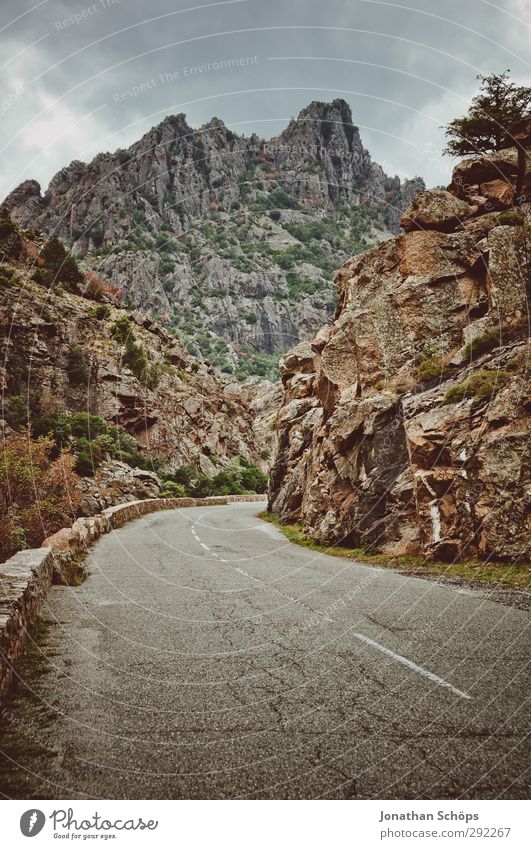 on to the mountains Environment Nature Landscape Clouds Bad weather Rock Mountain Esthetic Lunar landscape End Apocalypse Street Empty Winding road Stone