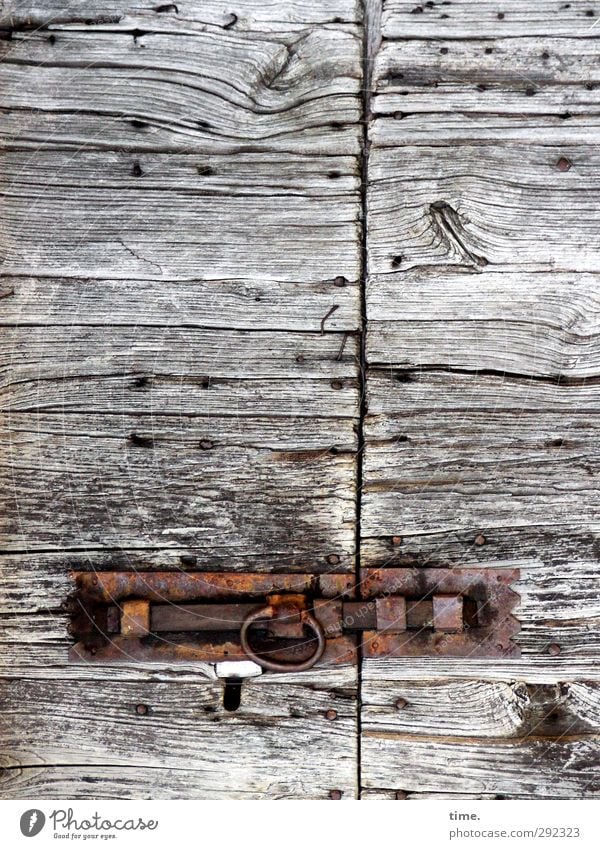 Old houses | amore Door Lock Hinge draw ring oak door oak wood Keyhole Wood Metal Authentic Historic Original Passion Protection Safety Senses Decline Past