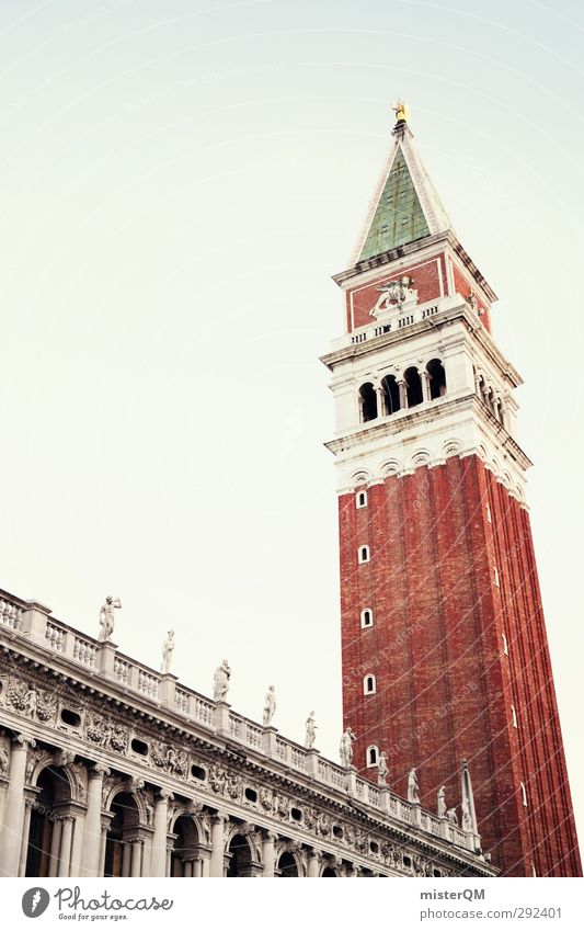 The Bigger One. Art Esthetic Manmade structures Tower Basilica San Marco Campanile San Marco Brick Brick red Brick construction Venice Italy Travel photography
