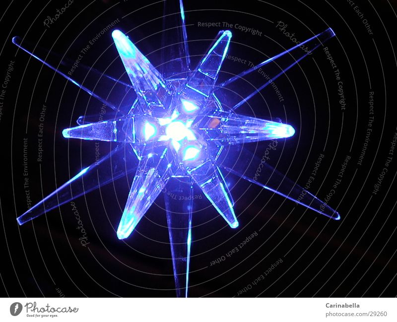 Blue Star Light Fairy lights Acrylic Photographic technology Star (Symbol) blue star plexiglass light blue light