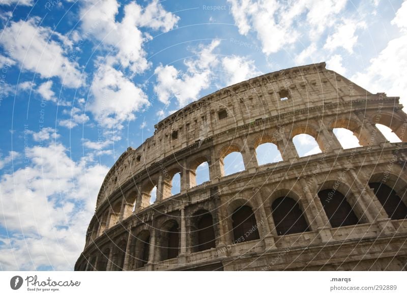 Rome Culture Sky Clouds Summer Beautiful weather Italy Manmade structures Tourist Attraction Landmark Colosseum Old Historic Perspective Around-the-world trip