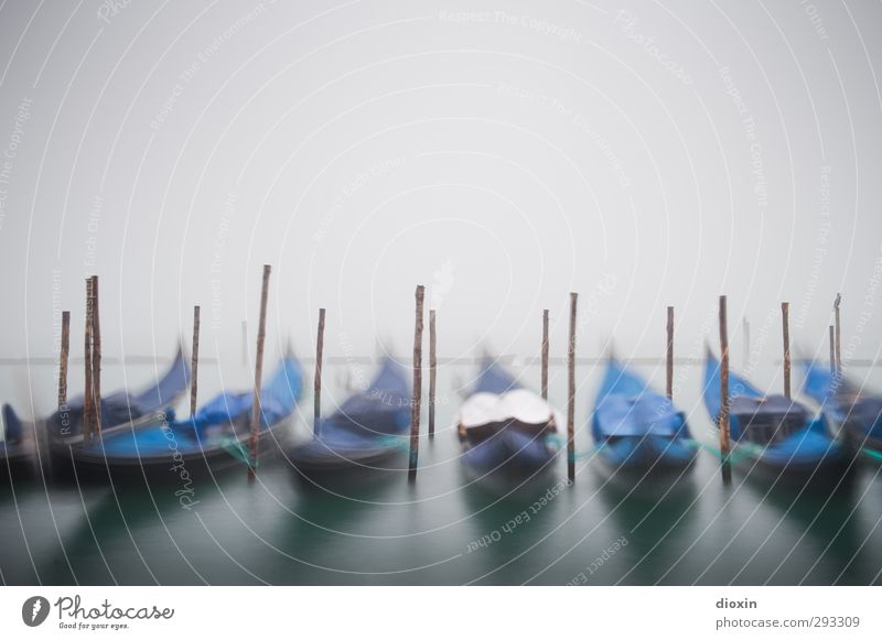 In the fog -1- Vacation & Travel Tourism Sightseeing City trip Water Weather Bad weather Fog Venice Italy Town Port City Deserted Navigation Boating trip