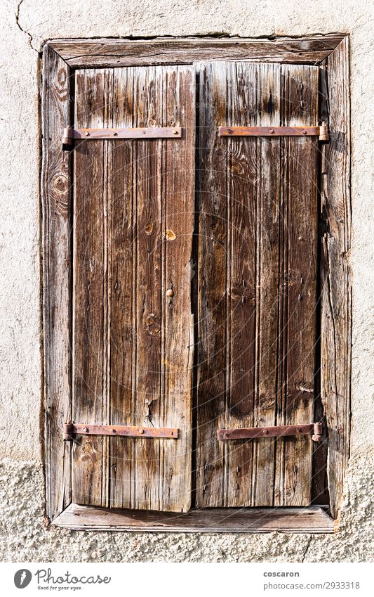 Old rusty wooden window in the Pyrinees Vacation & Travel House (Residential Structure) Village Small Town Deserted Ruin Gate Building Architecture